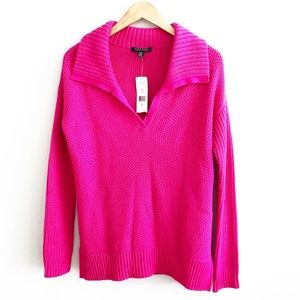 Lauren Ralph Lauren Hot Pink Shawl Collar Sweater